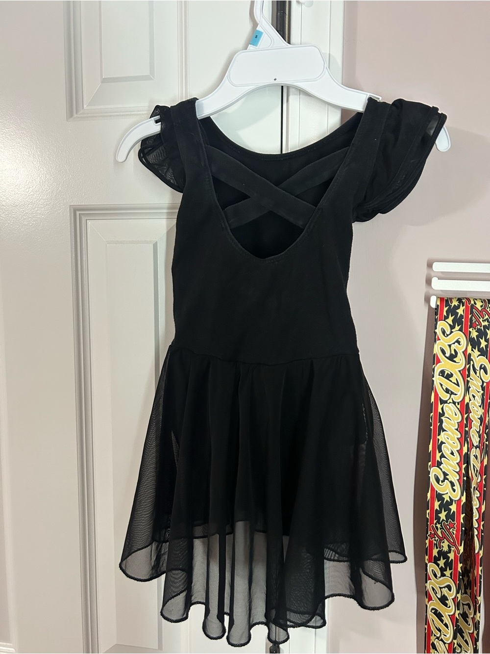Girls' Black Crisscross Back Dance Dress